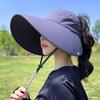 Foldable Sunscreen Cap Breathable Ponytail Hat New Shawl Cap  Summer