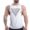 Summer Adult Men'S Fitness Outdoor Crew-Neck Vest Creative Triangle Pattern 2d Print Breathable Stylish Sleeveless Shirt