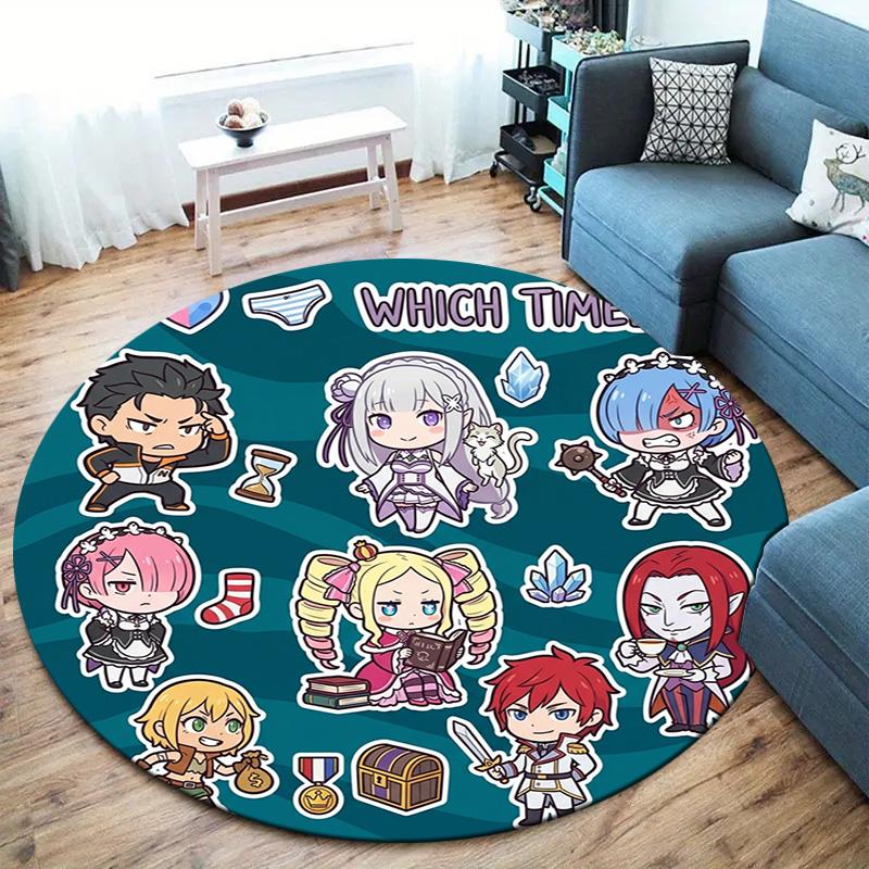 Re Zero Круглый ковер Ковер для гостиной спальни дивана игровой комнаты Декор Нескользящий коврик для пола
