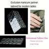24Pcs water drop press-on nails with shiny heart patterns, sweet Valentine's Day style for daily wear.