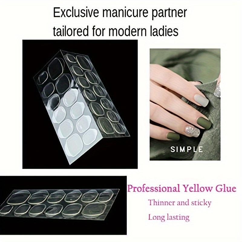 24Pcs water drop press-on nails with shiny heart patterns, sweet Valentine's Day style for daily wear.
