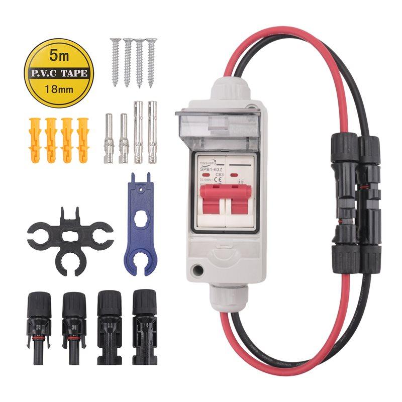 2025 Trend Solar Panel Disconnect Switch, 63A DC 1000V Breaker Box PV Disconnect Switch With IP65 Waterproof Box