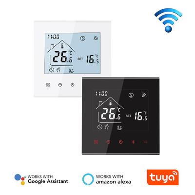 WIFI термостат для электрического/водяного/газового котла напольного отопления ЖК-сенсорный экран Регулятор температуры Голосовое управление от Alexa/Google Home