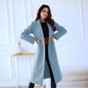 Women's Midi Long Wool Blend Coat Classic Notch Lapel Single Breasted Pea Trench Coat Fall Winter Overcoat