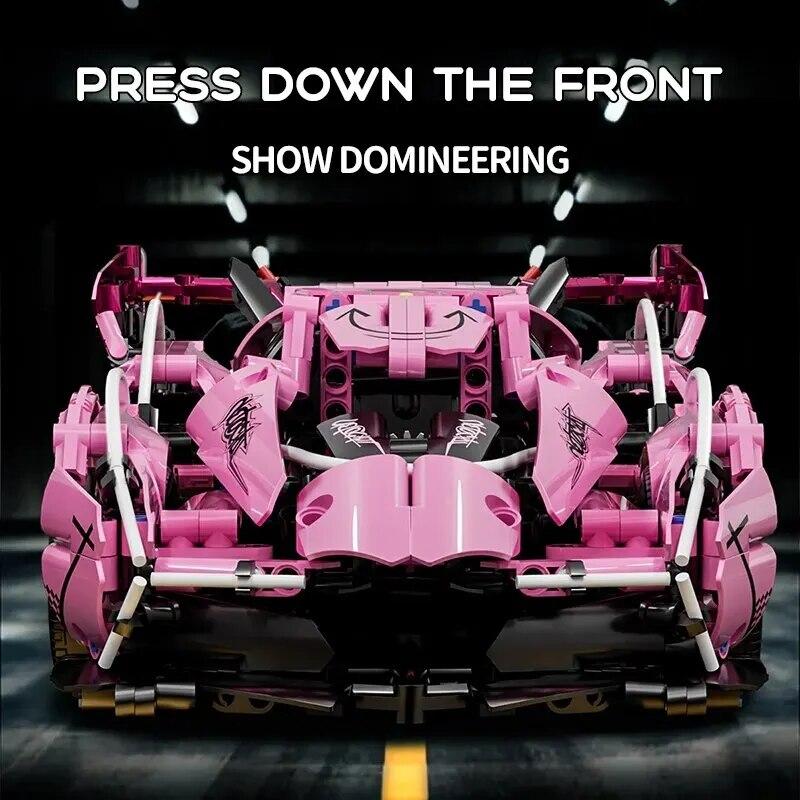 1:14 розовых спортивных автомобилей, строительные блоки, игрушки, комплекты для мальчиков или взрослых, сложная концепция, набор моделей гоночных автомобилей, игрушки «сделай сам» для девочек и мальчиков