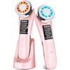 Facial Device EMS Hot and Cold Facial Device 1 Unit 8 Ultrasonic Facial Device Thermal Care LED Light EMS Ion Introduction Teeth, Pink