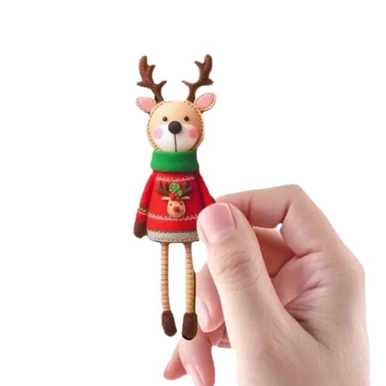 Рождественские подвесные украшения в виде оленей, 2D деревянные украшения в виде оленей, красочные украшения в виде оленей
