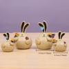 1 пара нежных пасхальных кроликов с чесноком, художественные изделия из смолы, украшение для стола, фигурка, украшение, пухлый кролик, фигурка ручной работы, животное, подарок на день рождения