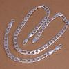 Silver Plated Color Necklace Bracelets 8MM Figaro Chain Christmas Wedding Fashion Men Women Charm Jewelry Sets