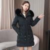 Winter Long Cotton Coat for Women Winter Coat Cotton Jacket Slim Fit Thickened Large Fur Collar Cotton Coat