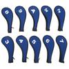 10pcs Golf Iron Head Cover with Number Printing Neoprene Zippered Golf Club Irons Covers Royal Blue