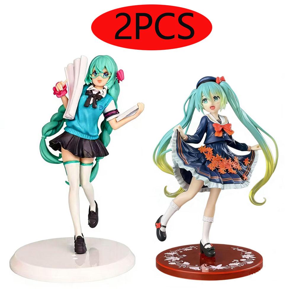 Hatsune Miki Anime Character Kawaii Pvc Model Standing and Sitting Doll Action Doll Collection Decorations Christmas Toys Gifts