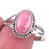 Natural Rhodochrosite Gemstone Handmade 925 Solid Sterling Silver Ring S.10 h6G86