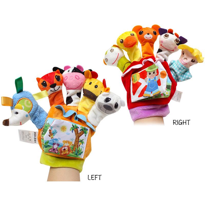 Creative Early Education Toys Animal Finger Comfort Toys Gifts Children Cartoon Cloth Book Plush Toys Finger Glove