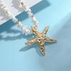 Fashion Starfish Shell Beaded Necklace For Women Beach Style