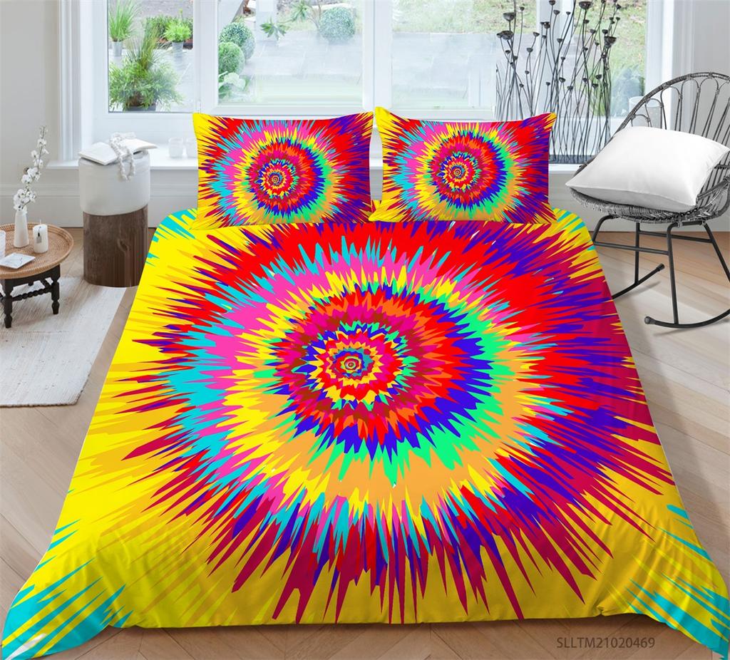 3D Luxury Bedding Set Colorful Printed Quilt Cover and Pillow Case 2/3 Pieces AU240 * 270 Oversized Bedding
