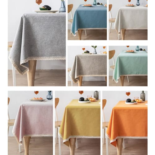 EGROON Kitchen Supplies Cotton Linen Tablecloth, Rectangular Table Cover, Dining Table Cover for Hotels and Restaurants, Waterproof and Water-Repellen
