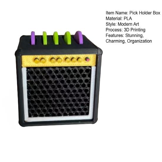Yousheng Guitar Picks Holder Box Amplifier Speaker Style Guitar Pick Display Holder 3D Printed Guitar Pick Storage Box for Guitar Bass Ukulele