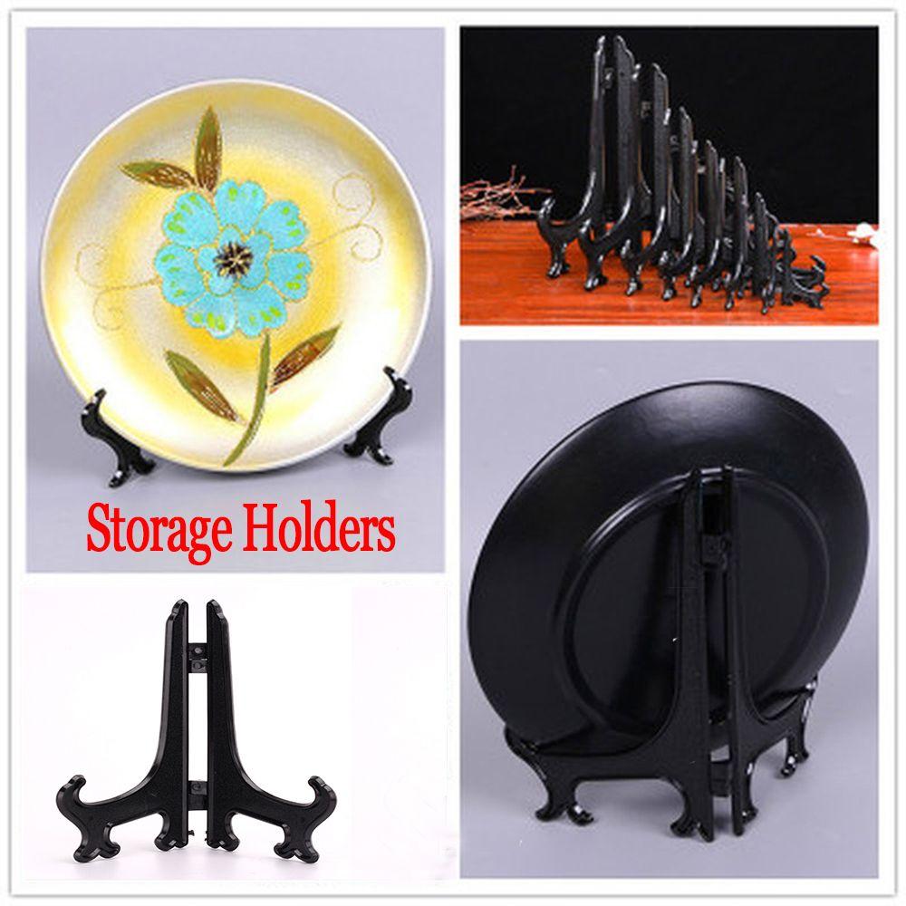 5PCS Home Decor Picture Pedestal Plastic Storage Holders Dish Rack Display Stand Stander Photo Frame