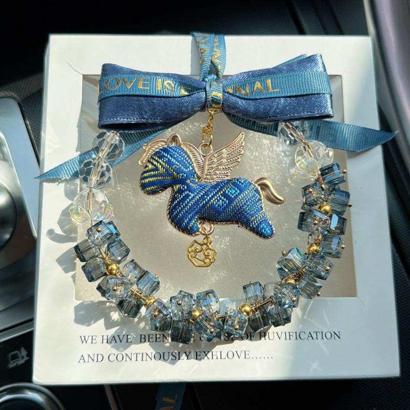 Crystal Starry Pegasus Car Pendant Rearview Mirror Hanging Decoration Gift For Women
