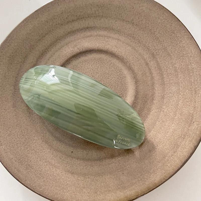 Корейская заколка для волос с уксусной кислотой, пружинная заколка для девочек, французская большая шпилька, головной убор, глянцевая эллиптическая дуга, шпилька, аксессуары для волос