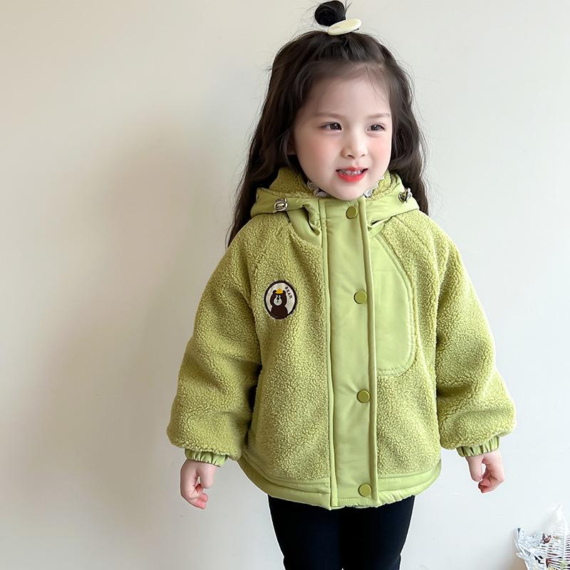 Девичья стеганая зимняя хлопковая куртка на флисовой подкладке - Модное детское пальто.