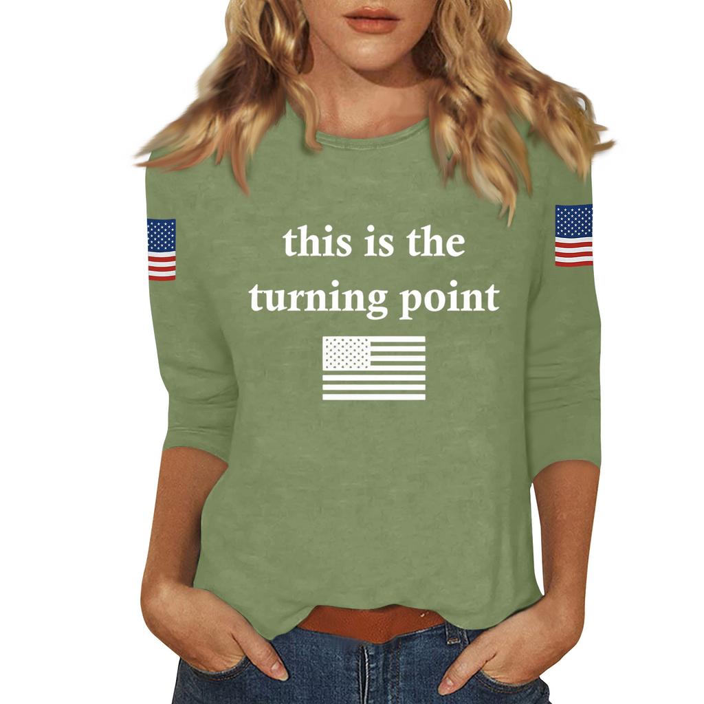 Женский повседневный модный сексуальный удобный топ с вырезом и рукавом три четверти