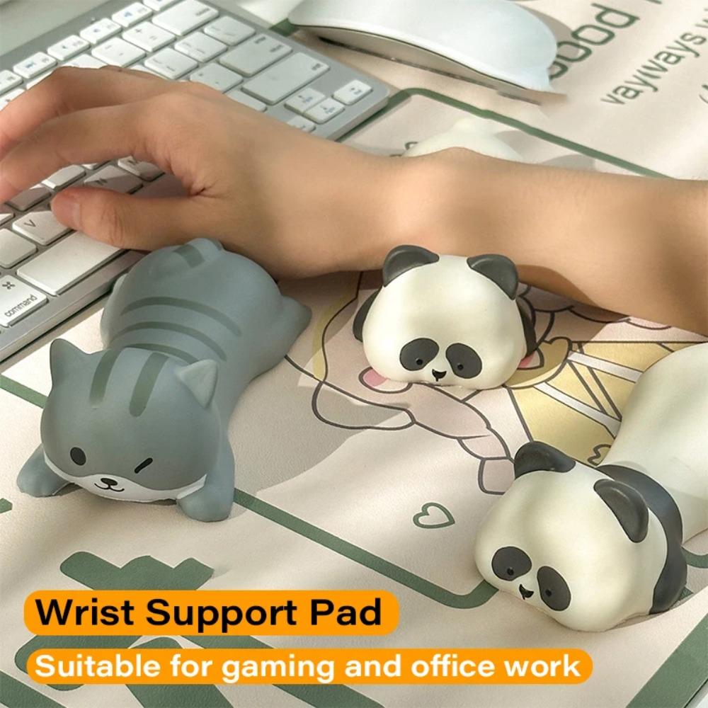Cute Cartoon Animal Mouse Wrist Rest Soft Hand Pillow Cushion for Girls Office Desktop Laptop Relieve Wrist Pressure Panda Shape
