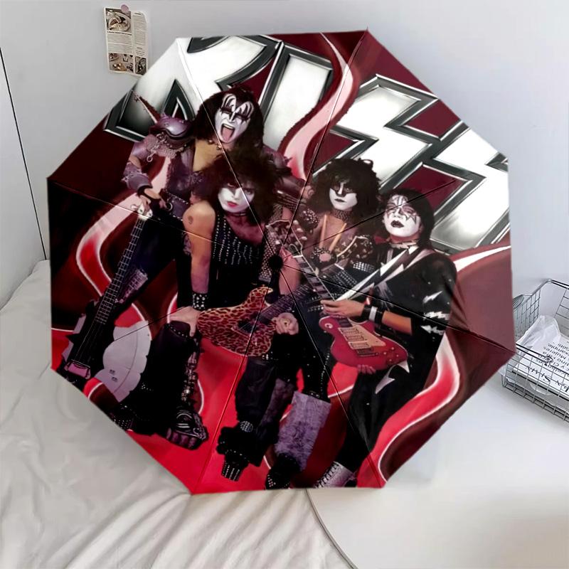 Kiss Band Cosmic Concert Automatic Umbrella - Suitable Travel Outdoor Portable Umbrella Birthday Gift Daily Essentials