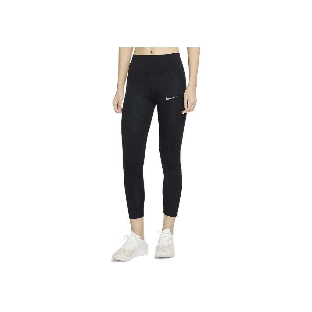 Nike Solid Color Logo Slim Fit Fitness Pants Women Bottoms Black CU3400-010