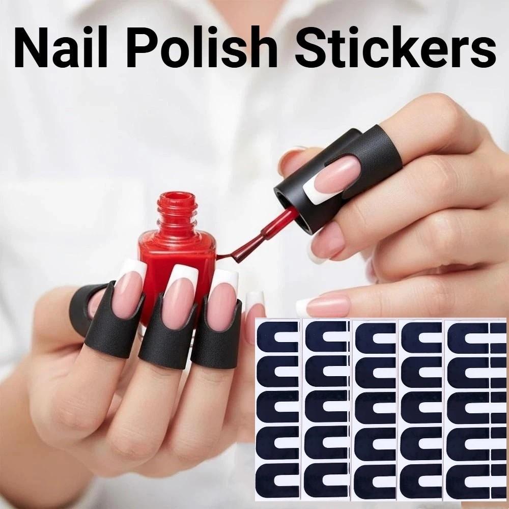 100Pcs Reusable U-shaped Finger Grip Sticker Stripping Tape Nail Peel Off Tape Sheet Manicure Tool
