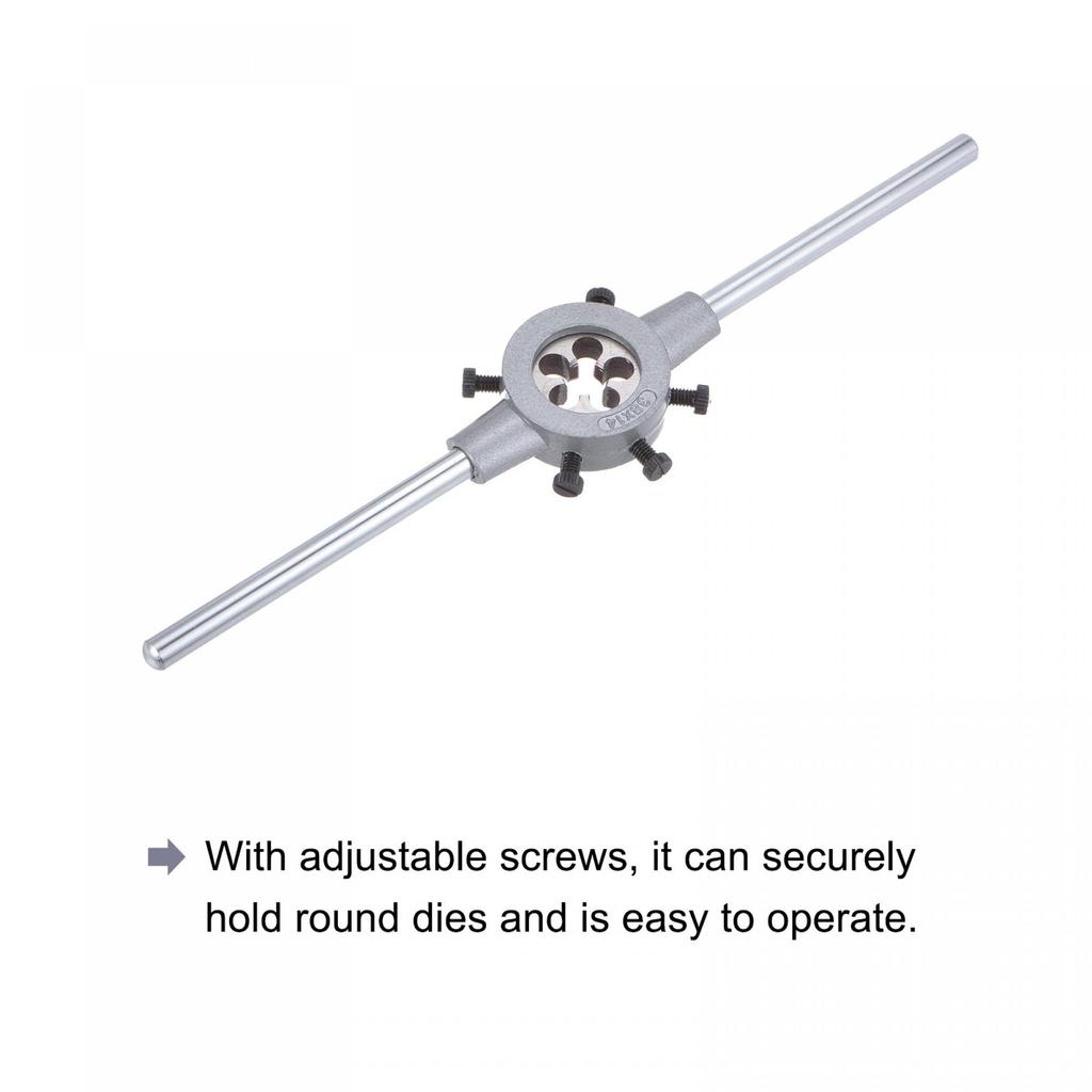 Uxcell Воротник для плашек M16x1 Резьба Круглая плашка и 38 мм с регулируемым набором ручных инструментов, (Совместимые плашки M12-M16) Держатель, Гаечный ключ,