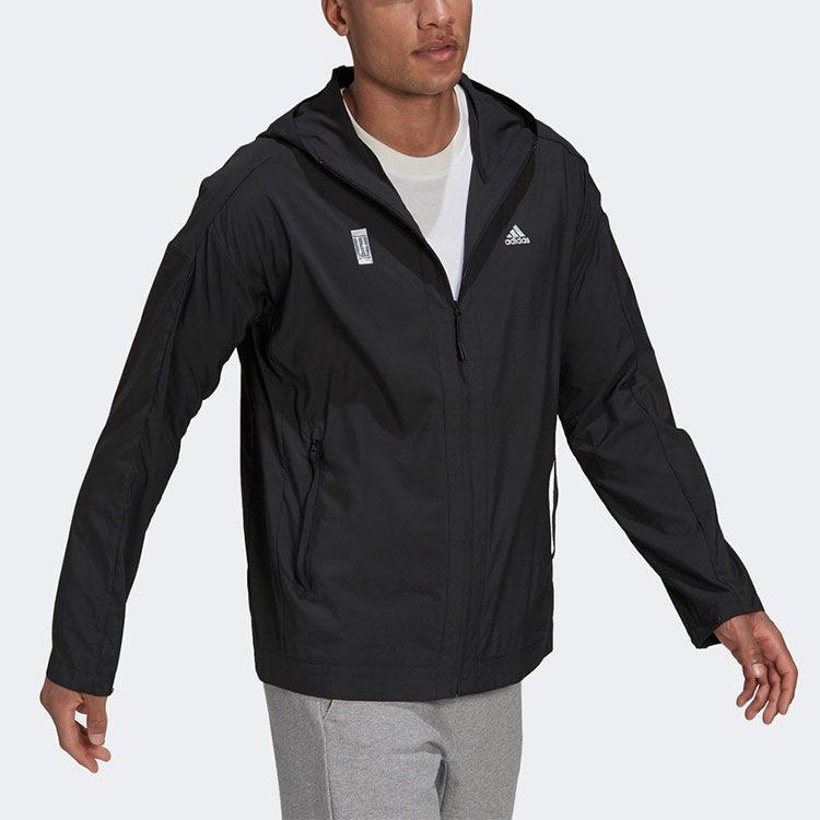 adidas Куртки Мужские Черные С Капюшоном Умеренно Жесткие GU1764