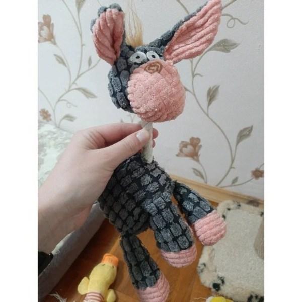 [Orange Blanc] Golden Squeaky Tug Dog Toy – Caution! Your Dog May Love It, Gray Donkey