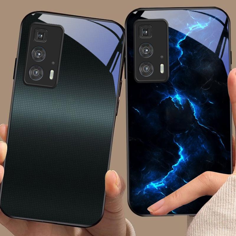 Мраморная текстура с разводами Для Motorola Moto Edge 20 Lite 30 Pro 40 Neo 50 Ultra X30 Pro G14 G22 G24 G75 G84 G85 Стеклянный чехол для телефона