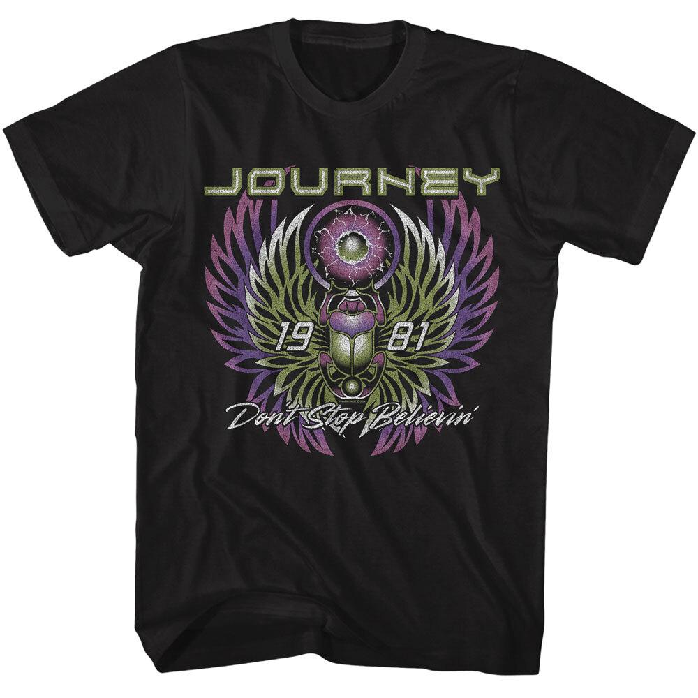 Взрослая футболка Journey DON039;T ПЕРЕСТАНЬ ВЕРИТЬ039; Официальная черная унисекс футболка Стива Перри LP Music