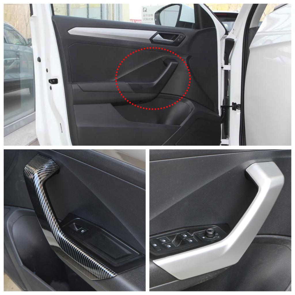 4Pcs/set Car Inner Door Armrest Handle Cover Trim Sticker for Volkswagen VW T-ROC TROC 2018-2022 Interior Decoration Accessories