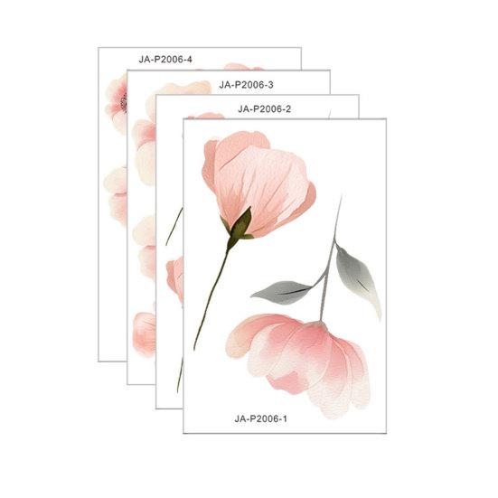 4 Pcs Cute Flowers Wall Stickers  Peel And Stick Watercolor Flowers Wall Decals