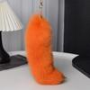 Fluffy Faux Fur Fox Tail Keychain Elegant Keyrings Charm with Foxes Tail Pendant Fashionable Keychain Decorations