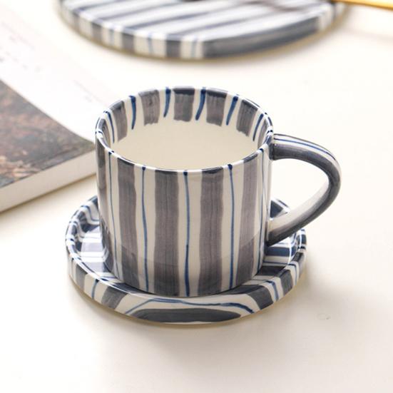 Винтажный керамический набор кофейной кружки и блюдца с ручкой, подходит для микроволновой печи и посудомоечной машины, чашки для эспрессо, подарок на свадьбу, годовщину, девичник