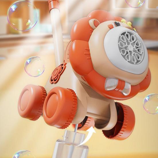 Dog Bubble Machine for Toddlers Portable Bubble Maker Blower Toy with Lights Large Output Rechargeable Lion Elephant Shape Indoor Outdoor Play Toys