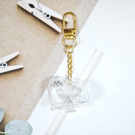 Коробка для хранения кошачьей шерсти Брелок Подвеска в память о кошке Прозрачная капсула для шерсти питомцев Портативный сувенир для питомца Аксессуары Задумчивый подарок для любителя питомцев