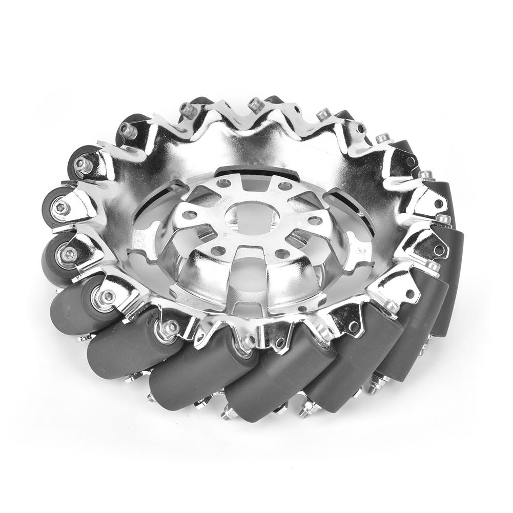 6in Mecanum Wheel Metal Right with 16pcs TPU Rubber Rollers Industrial Robots Parts
