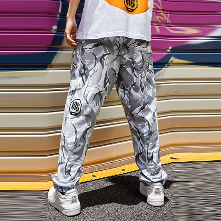 Коллаборация Li Ning X Aape, баскетбольная серия Badfive, тактическая тема, принт с головой обезьяны, свободные трикотажные спортивные брюки с манжетами, мужские брюки AKLR729-2