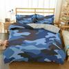 Комплект постельного белья с камуфляжным принтом King Size, комплект постельного белья с армейским камуфляжным принтом из 3 предметов для подростков, пододеяльник с темно-синим принтом и 2 наволочками