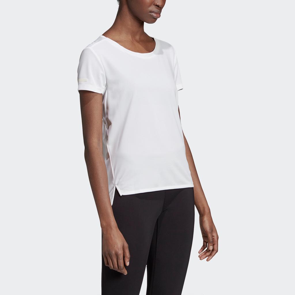 Adidas Футболка Chill, дышащие повседневные спортивные женские топы с круглым вырезом и короткими рукавами, белые EI6382