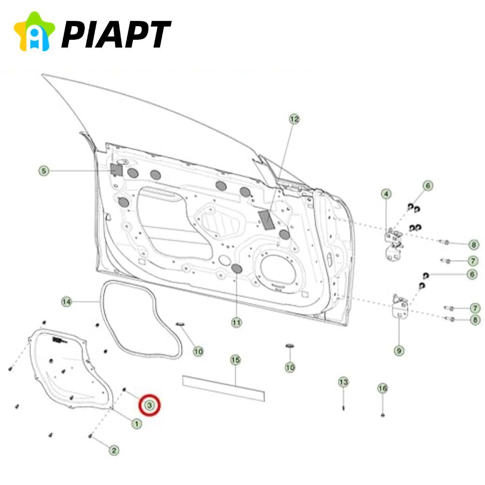 Compatible License Plate Nut, Door & Liftgate Trim Panel Screw Seal for Tesla 1003209-00-A