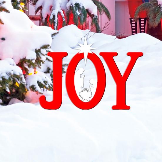 Акриловый знак для украшения двора Yousheng JOY с рождественскими силуэтами, рождественский наружный декоративный столб для лужайки, патио, сада