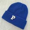 Women Knit Beanie Hat Casual Winter Warm Fleece Warm Knitted Hat P-letter Woolen Yarn Knitting Cap Hat Cuff Knit Beanie