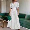 Women Casual Short Sleeve Blouse and Wide Leg Pants Casual Two Piece Suit Sets